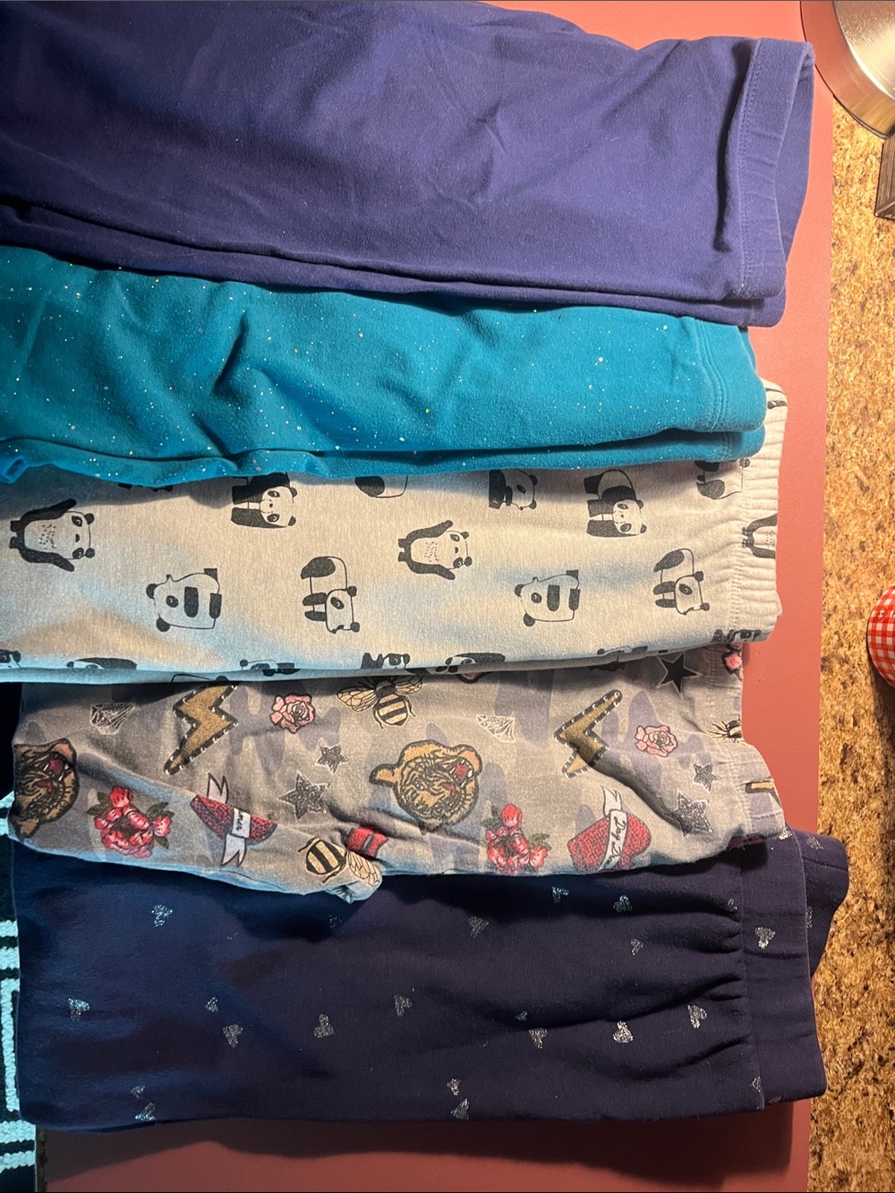5 pr Girls leggings size 14/16
